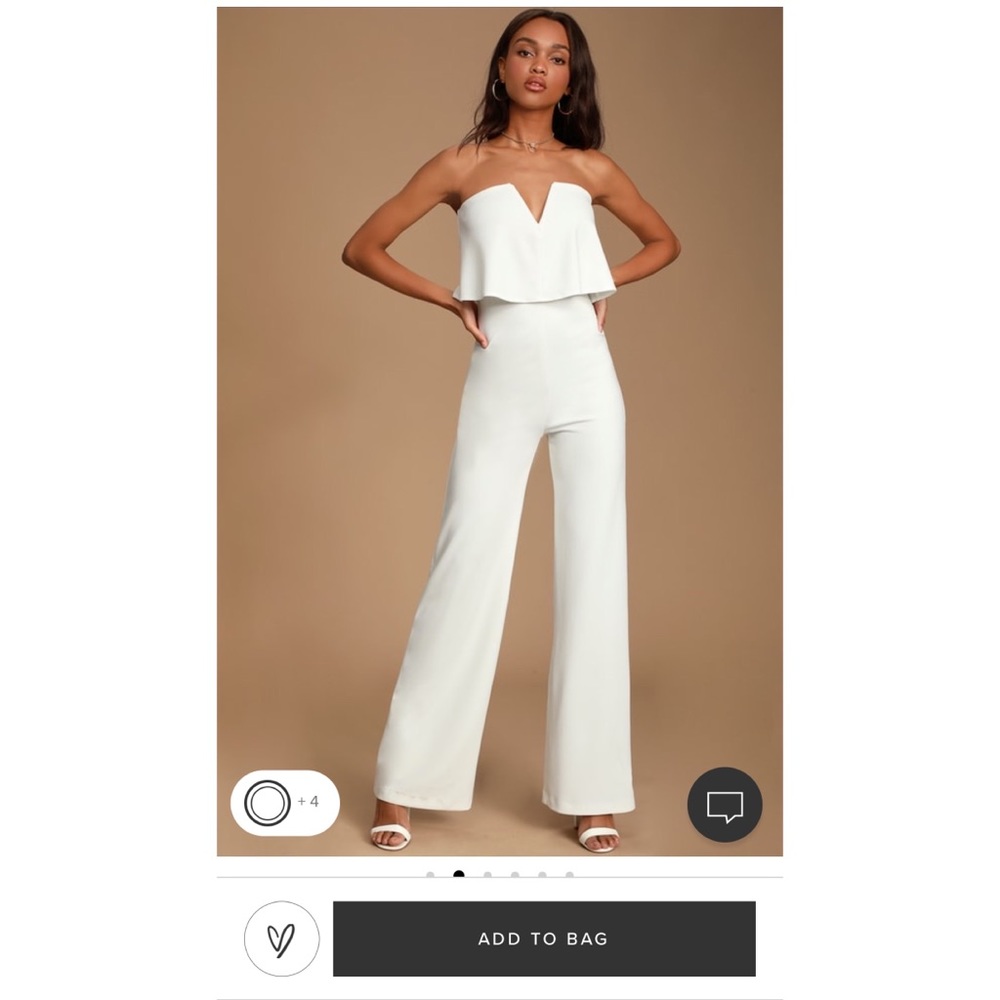 Lulus Power of Love White Strapless Jumpuit